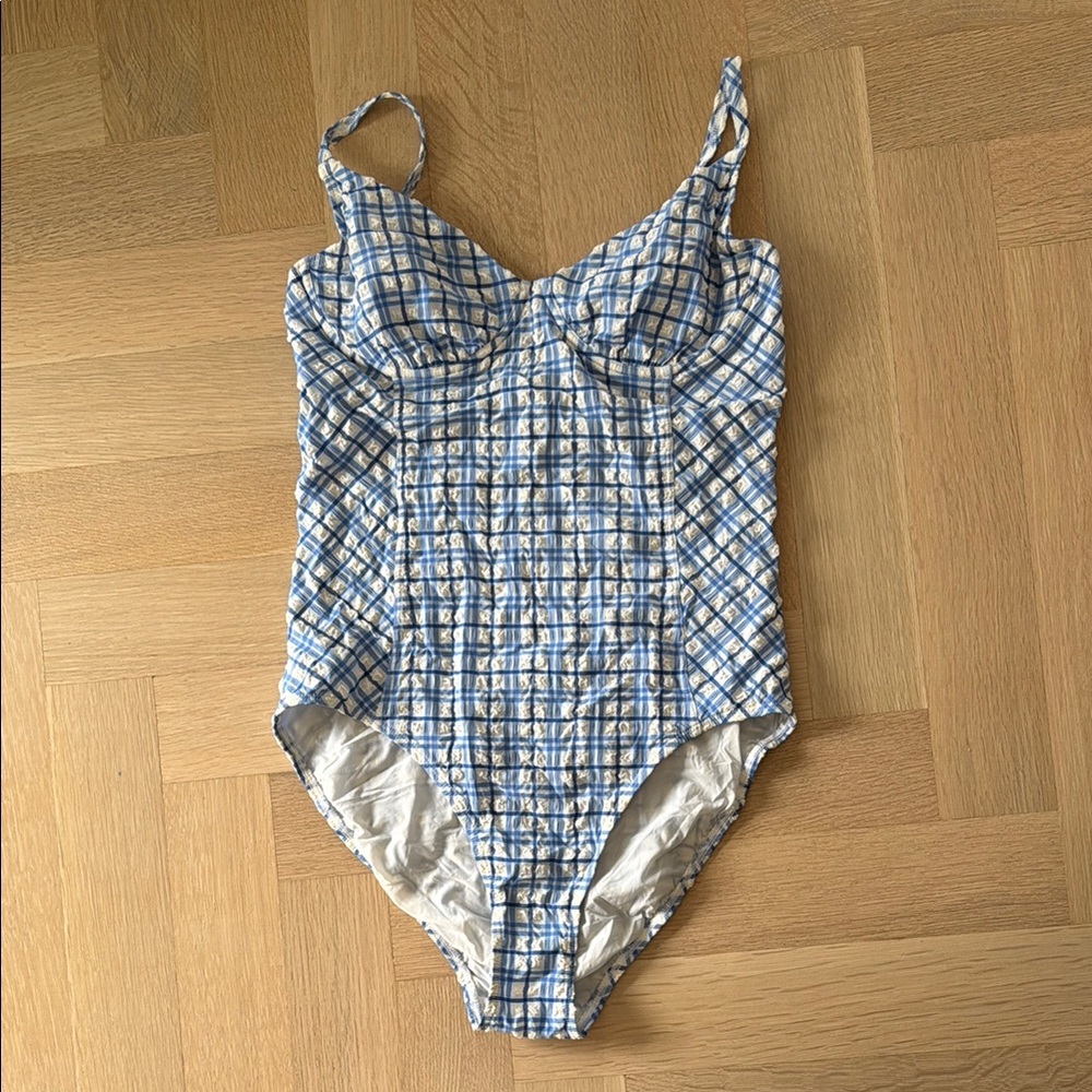 Tory Burch Gingham Corset Style Bathing Suit Size M